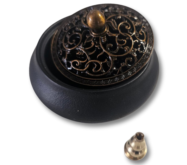 Räucherschale mit Deckel und Räucherstäbchenhalterung